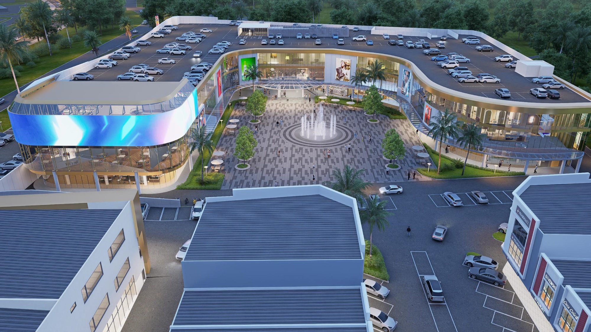 Aerial view of The HUB mall